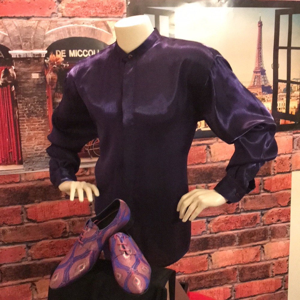Brian Brothers banded collar shirt